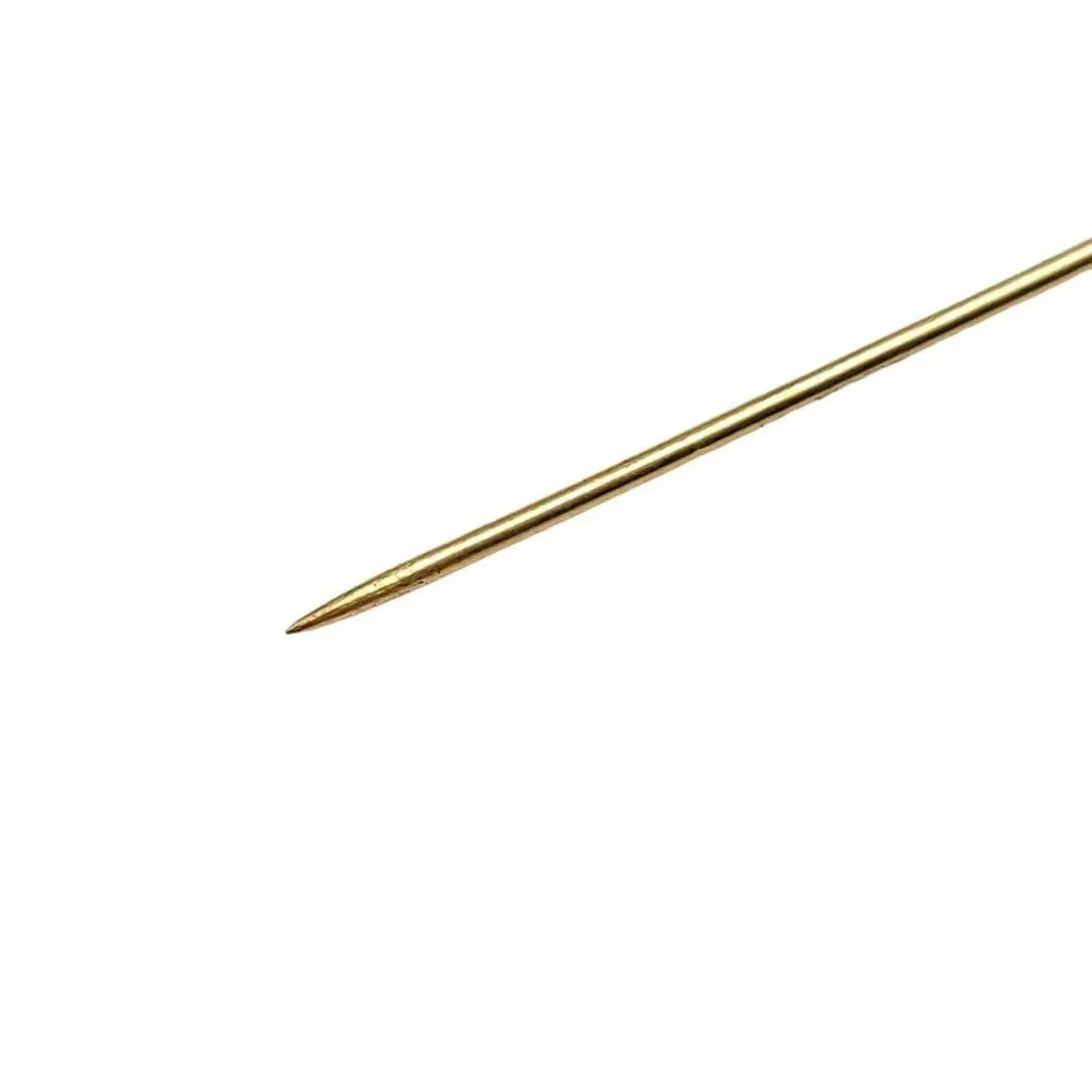 Red Glass Rhinestone Gold Tone Stick Pin Vintage 2